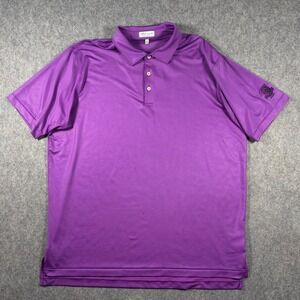 Peter Millar Summer Comfort Purple Geometric Polo Shirt Mens XL Performance Golf